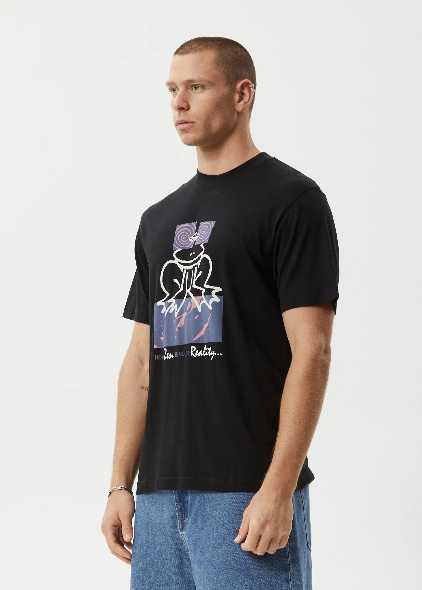 AFENDS Mens Zen Feeling - Retro Fit Tee - Black