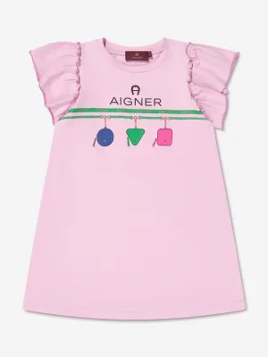 Aigner Girls Logo T-Shirt Dress in Pink