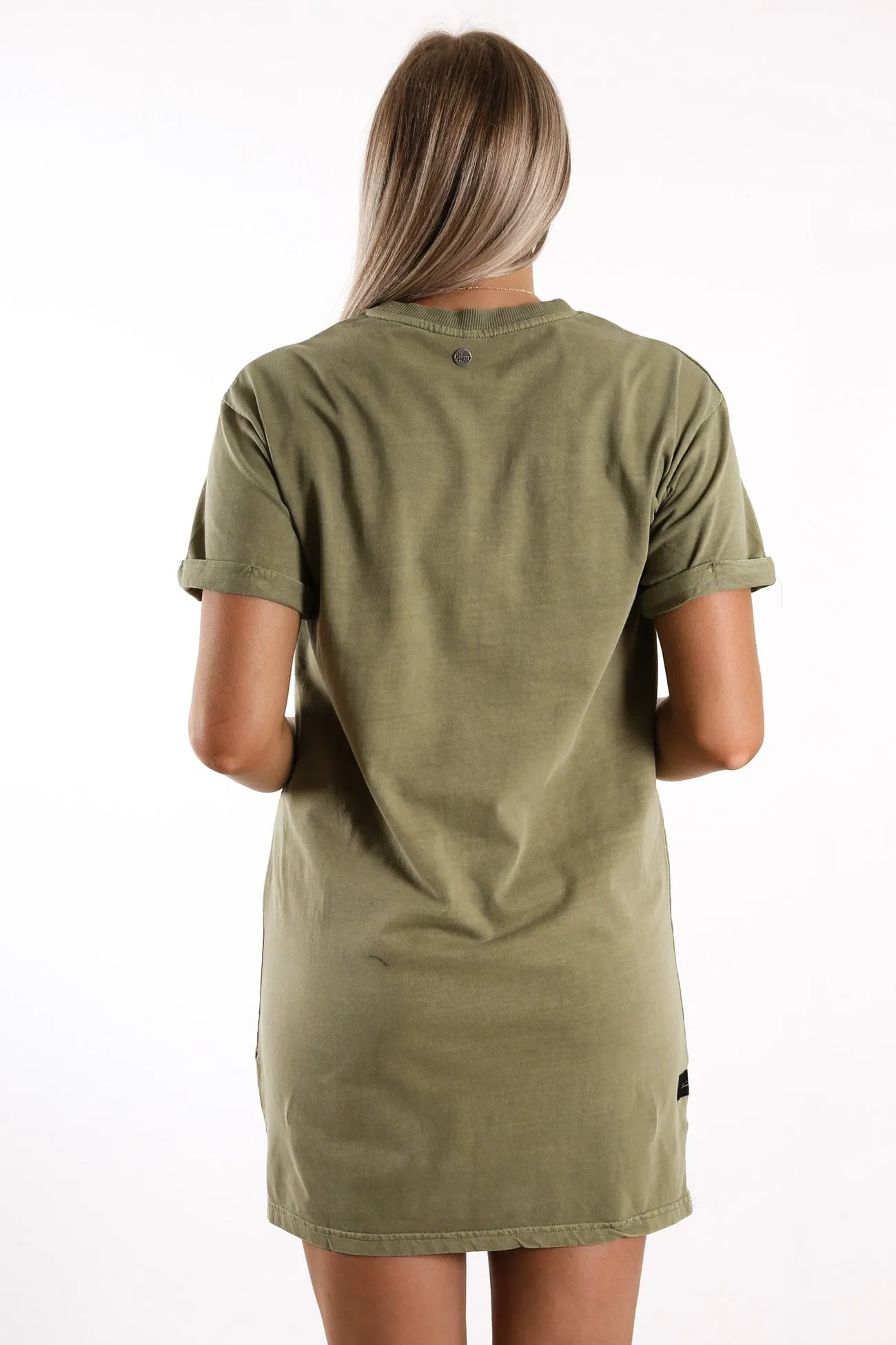 All About Eve Washed Tee Dress Khaki