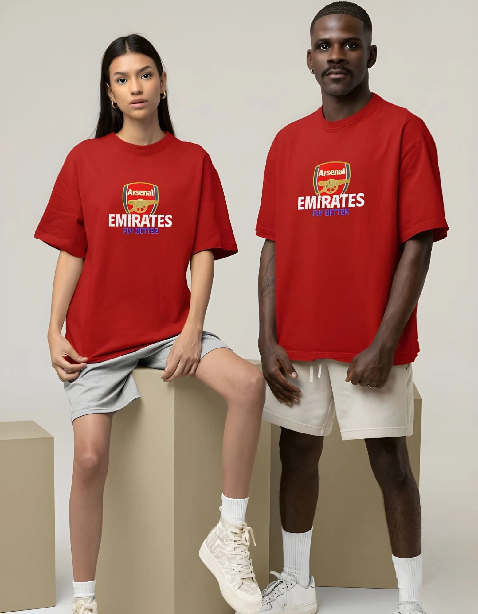 Arsenal Emirates Fly Better Unisex Oversized T-Shirt for Men & Women