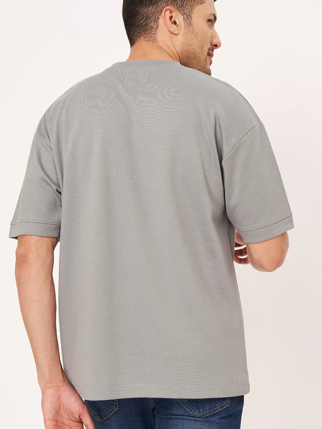 Ash Grey Half Sleeve Oversized T-Shirt