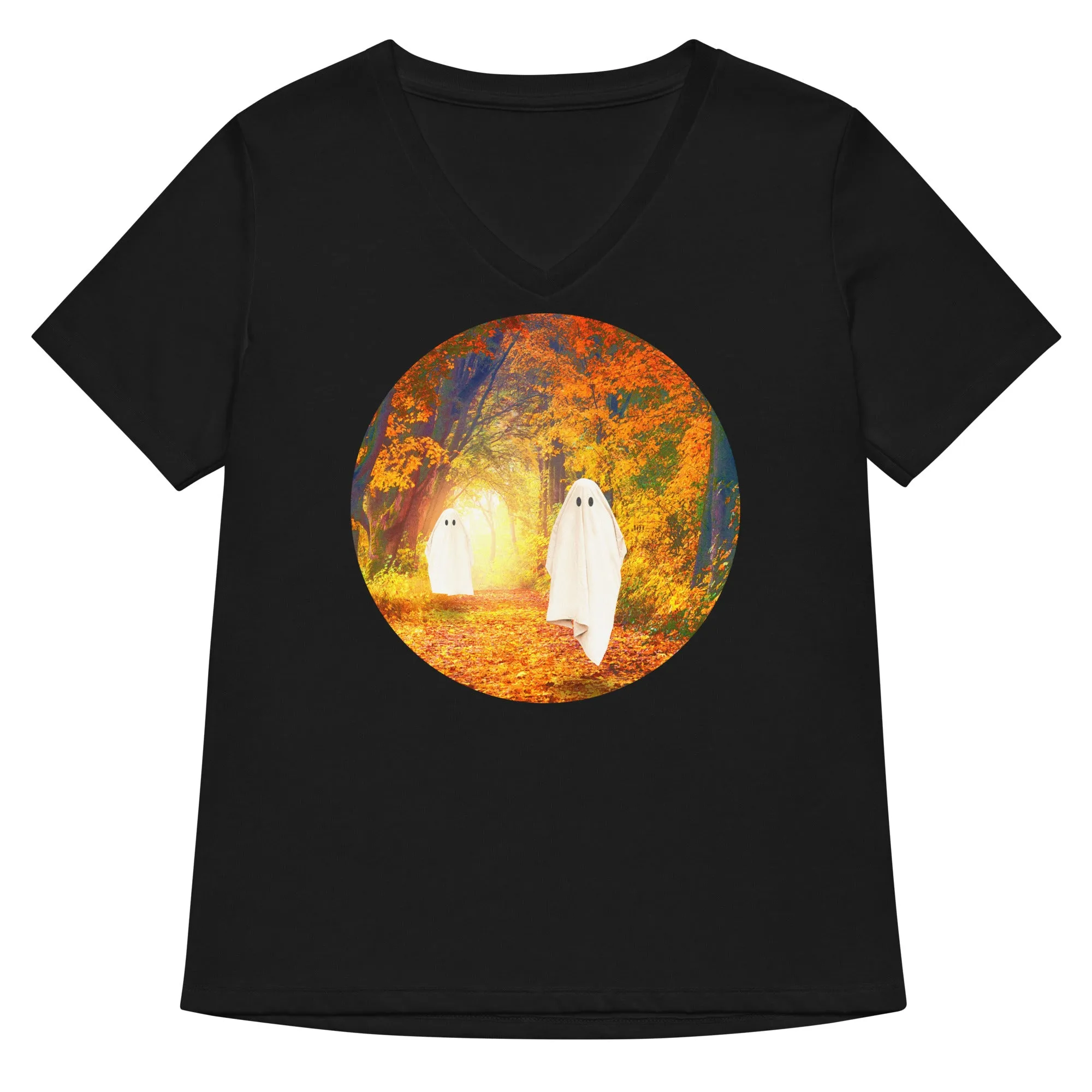 Autumn Ghosts Women's V-Neck Tee