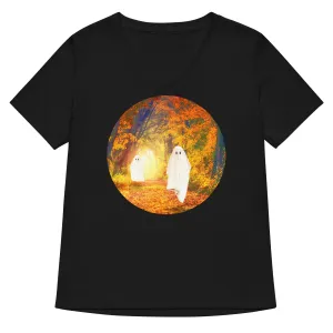 Autumn Ghosts Women's V-Neck Tee