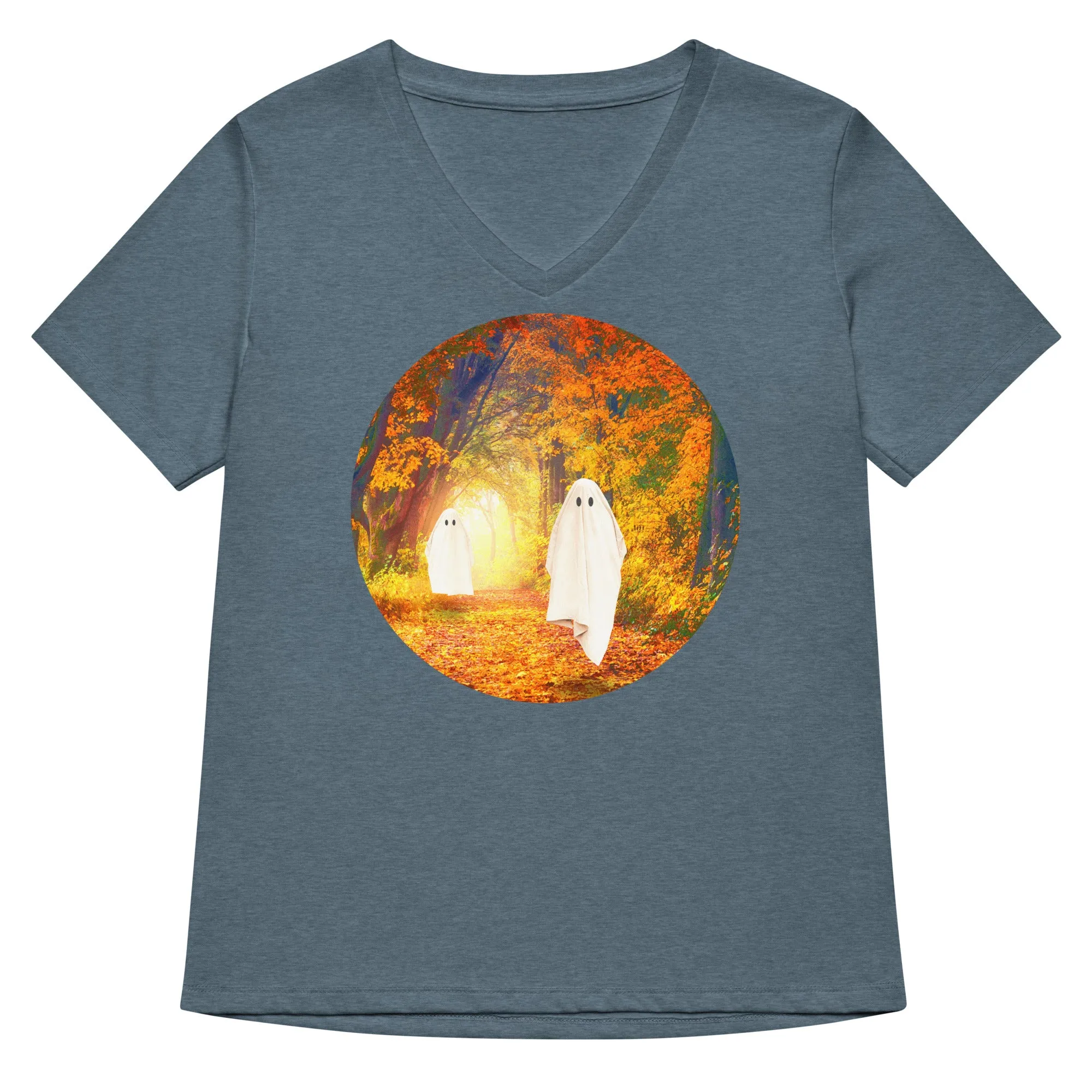 Autumn Ghosts Women's V-Neck Tee