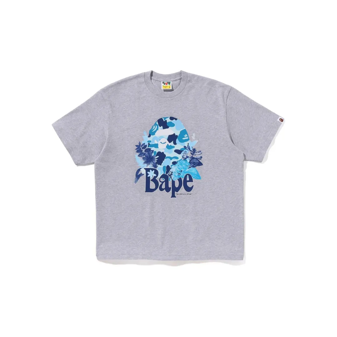 BAPE Flora Big Ape Head Relaxed Fit Tee 'Grey'