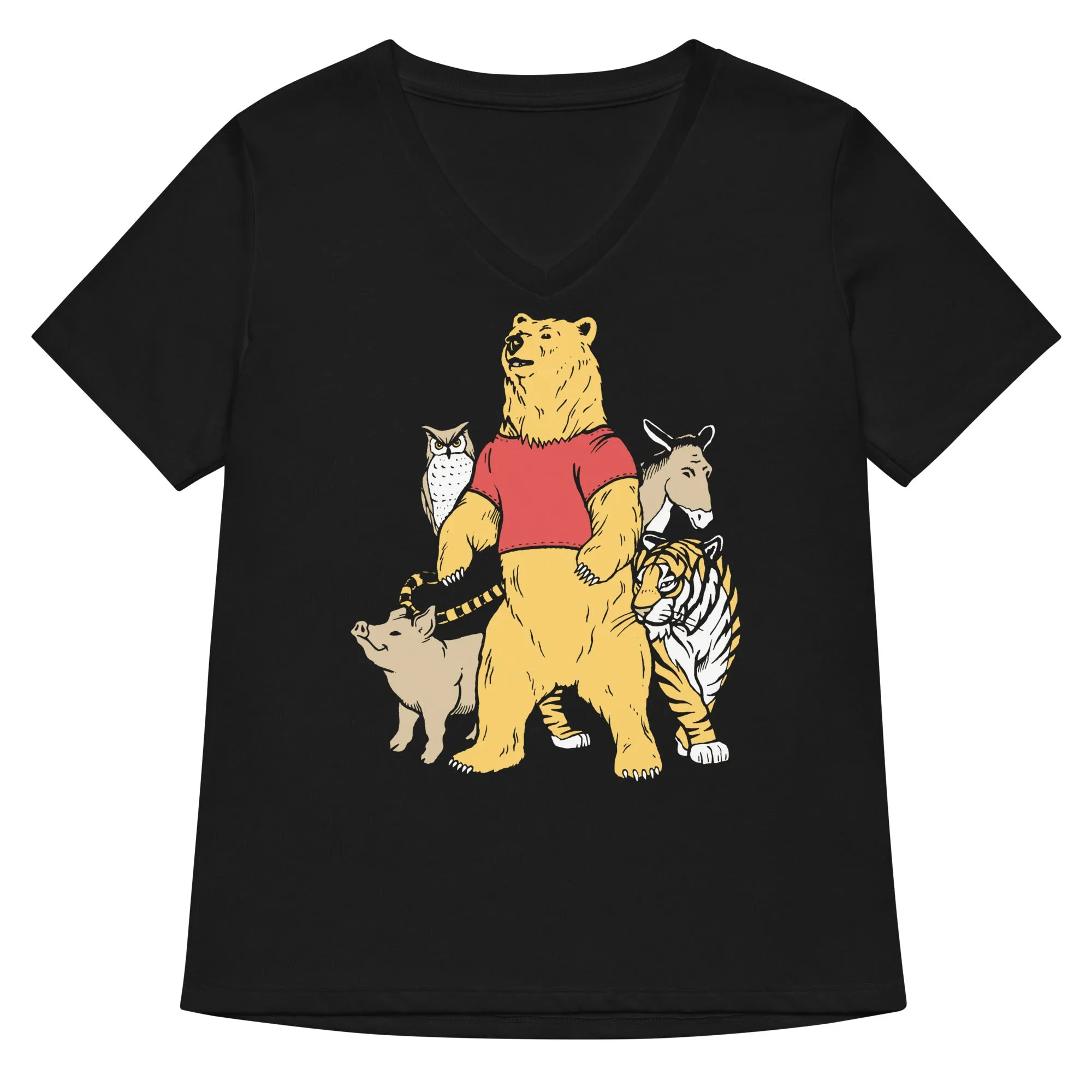 Bear And Friends Women's V-Neck Tee