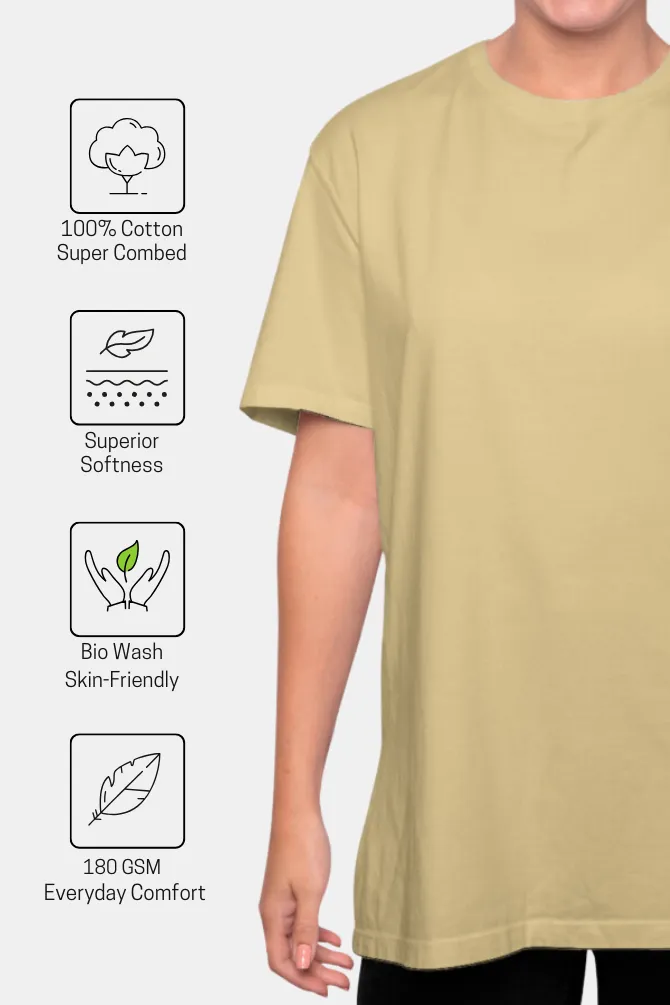 Beige Lightweight Oversized T-shirt for women