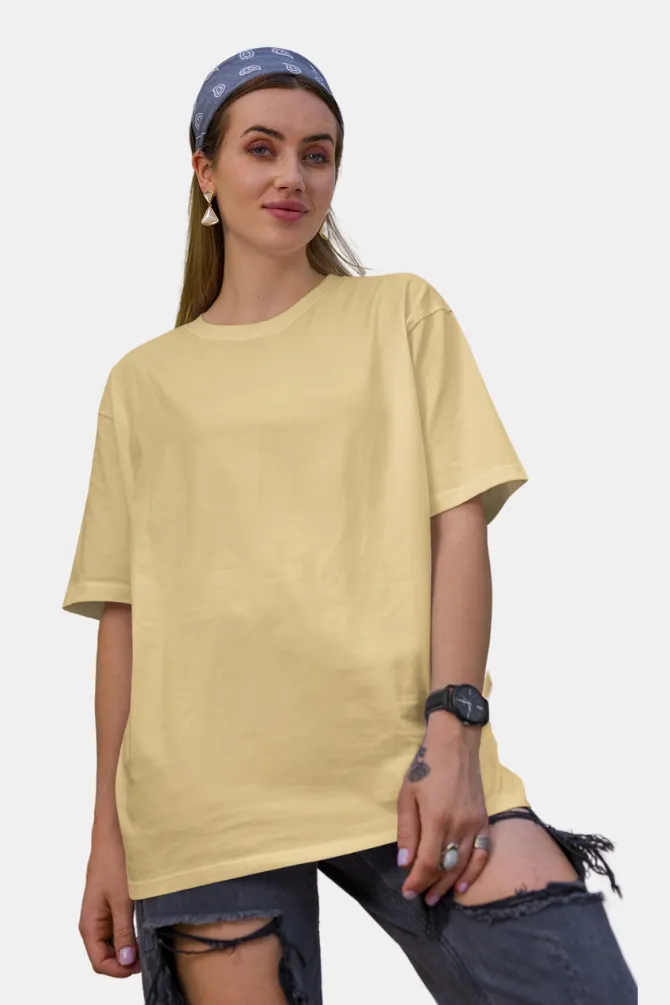 Beige Lightweight Oversized T-shirt for women