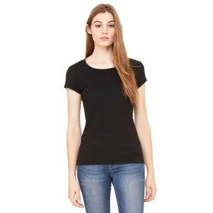 Bella   Canvas Women's Black Sheer Jersey Short-Sleeve T-Shirt