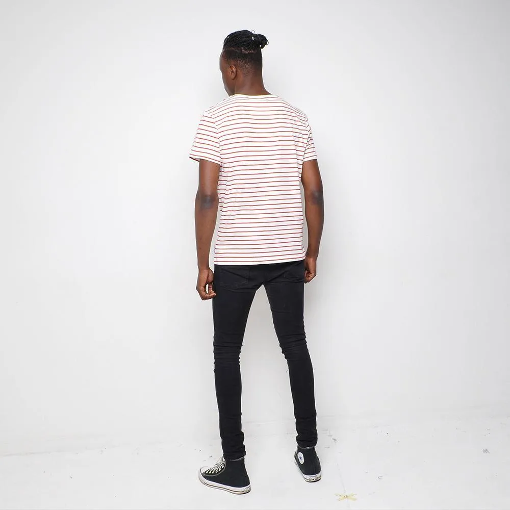 Bellfield - Striped T Shirt - White