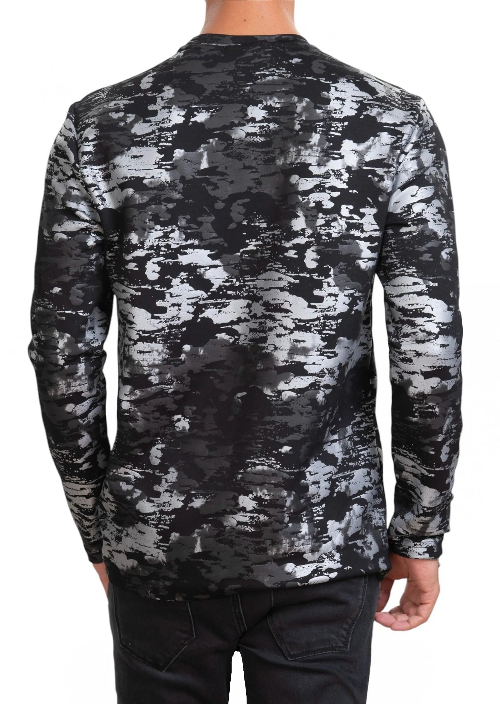 Black Silver Cloud Tech Sweater