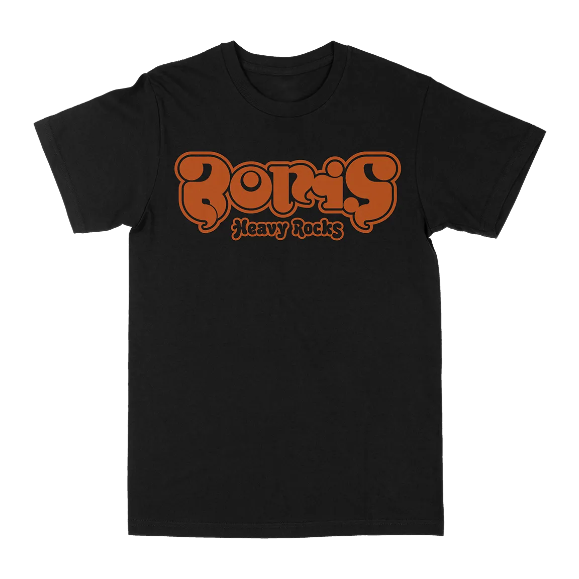 Boris "Heavy Rocks: Orange Logo" Black T-Shirt