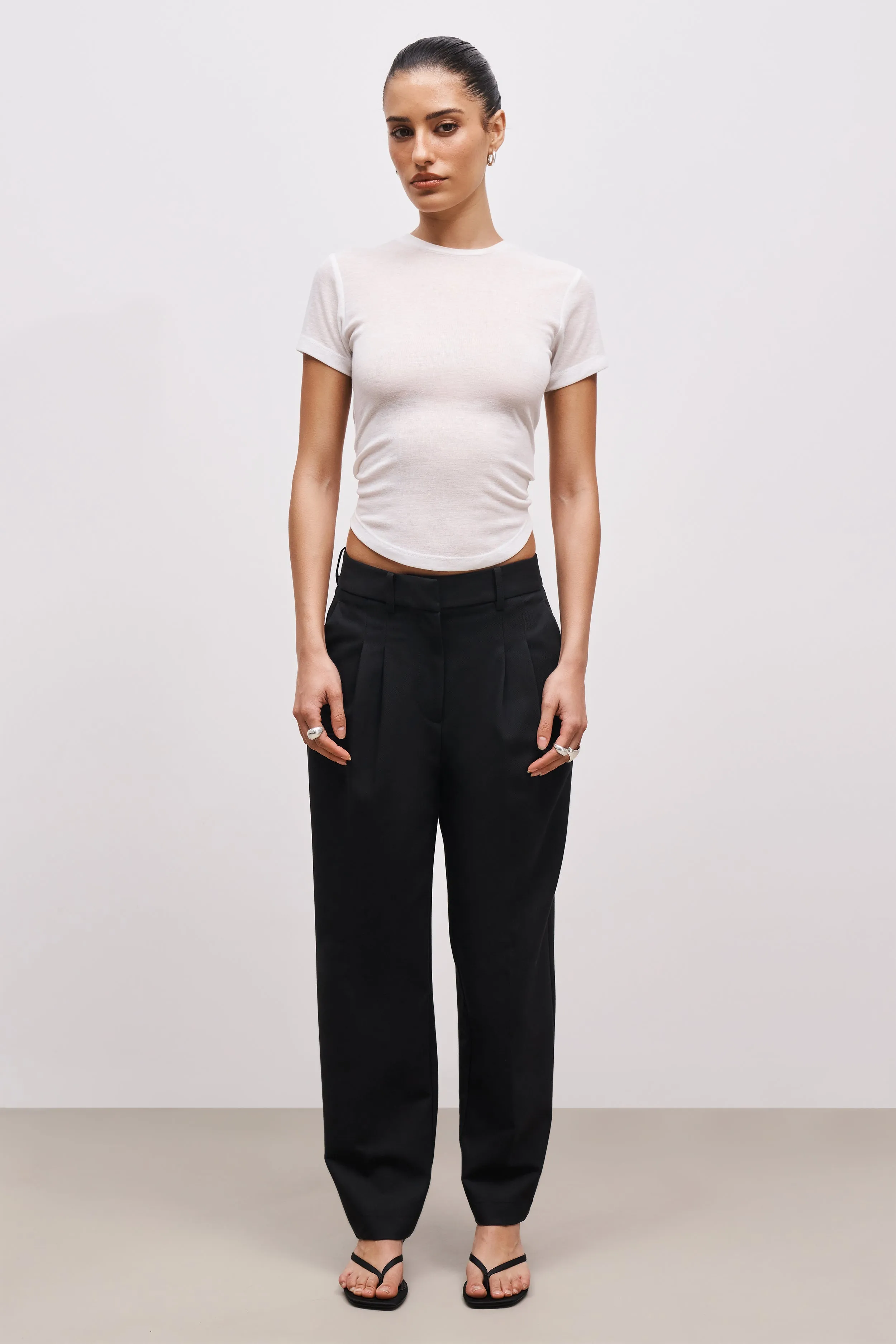 Carrot Leg Trousers - Black