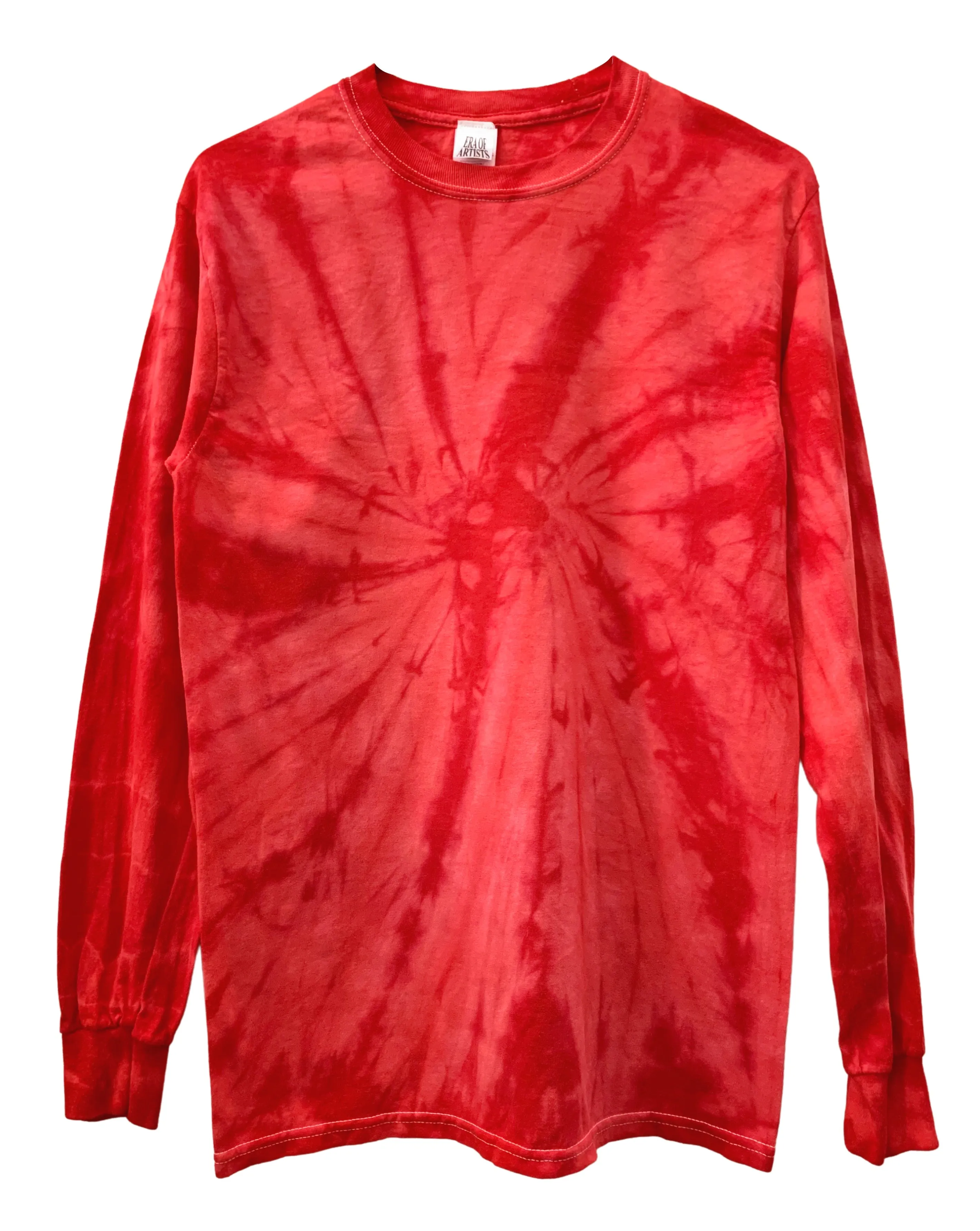 Cherry Red Tie-Dye Long Sleeve Unisex Tee