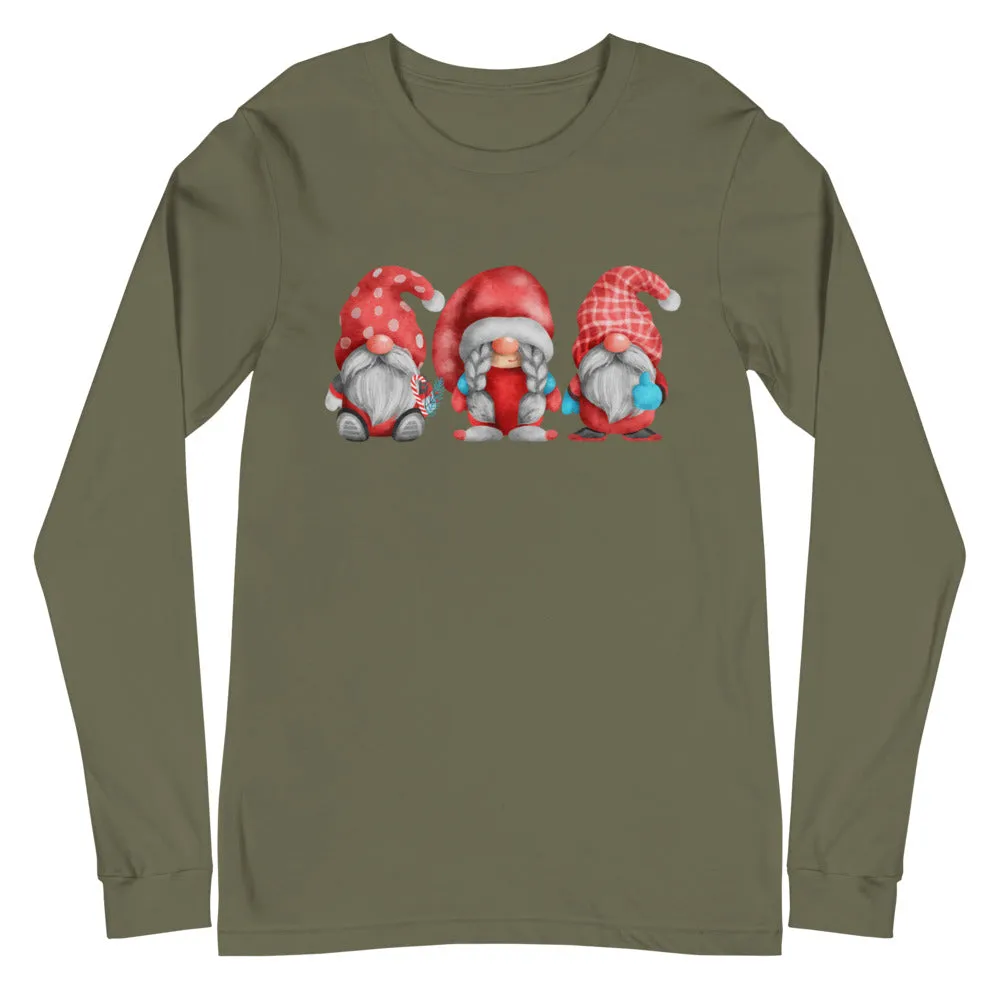 Christmas Gnomes Long Sleeve, Holiday T-Shirt, lioness-love