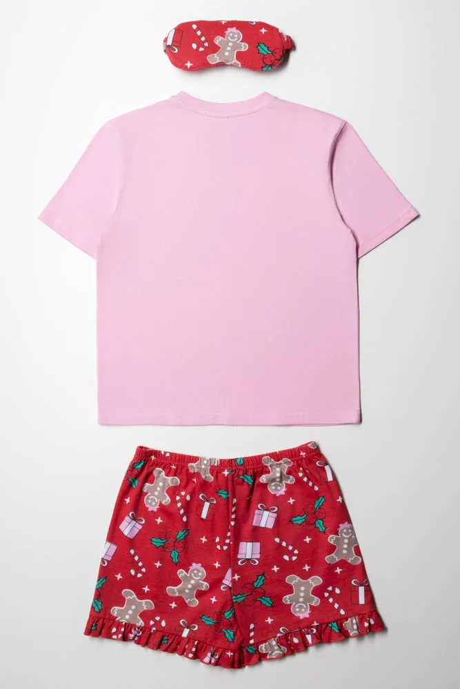 Christmas Short Set Pink