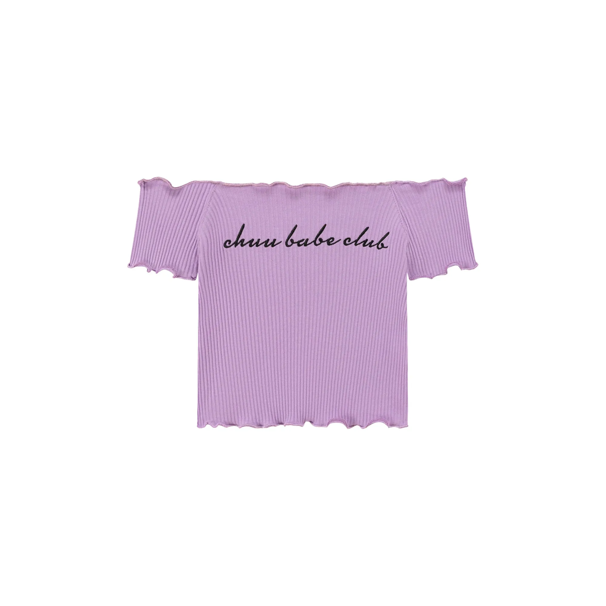 Chuu Babe Club Ruffled Off-The-Shoulder T-Shirt