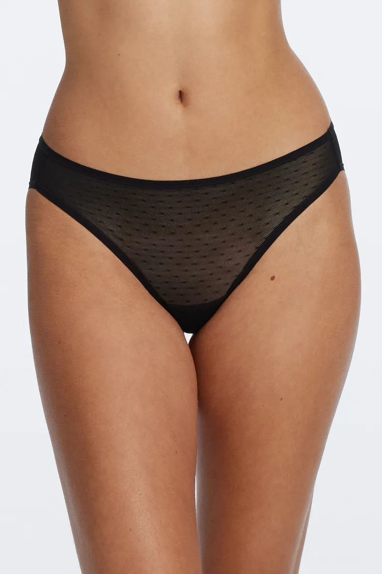 Dotty Sheer Panty - Black