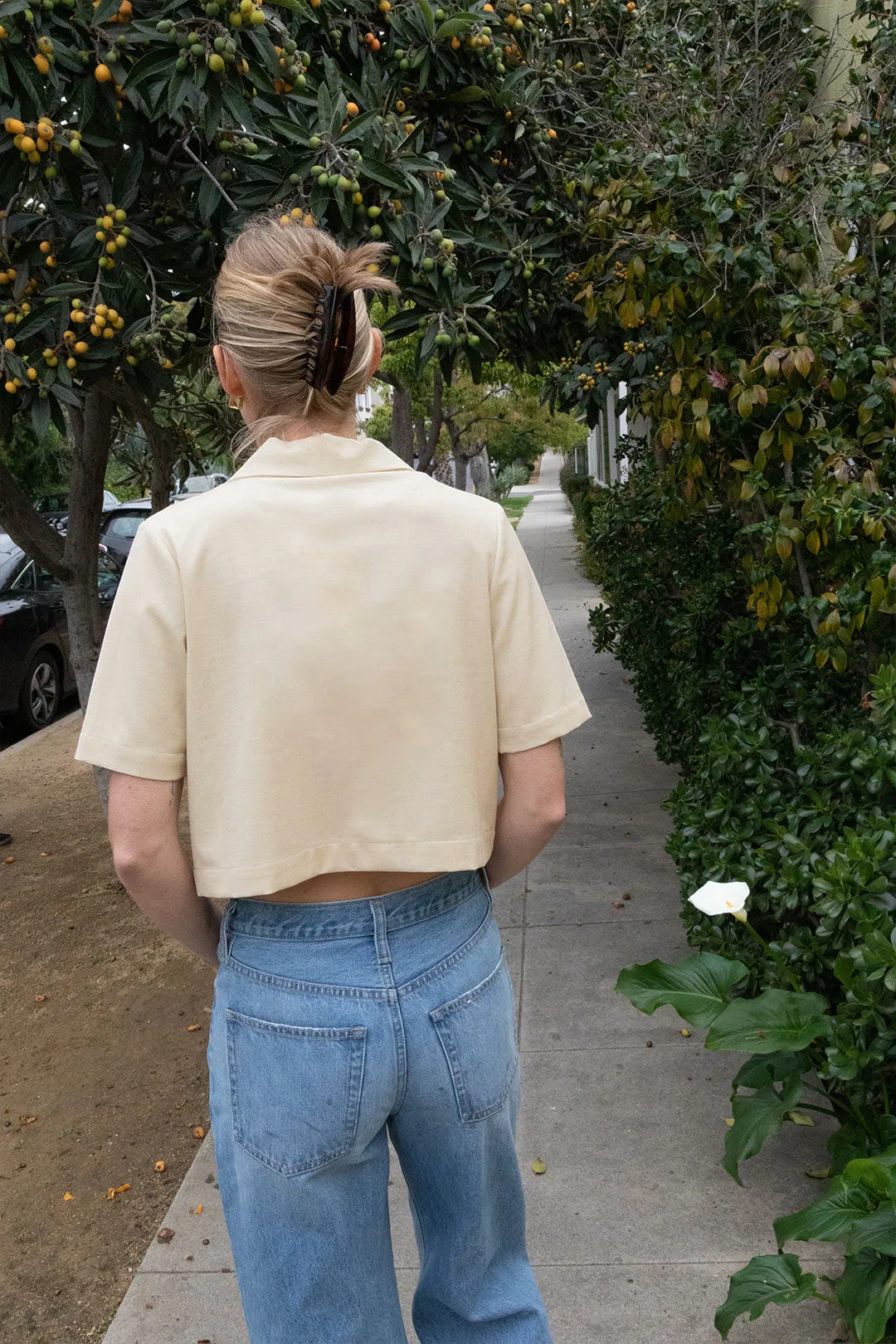 DOUBLE-BREASTED CROPPED BLOUSE