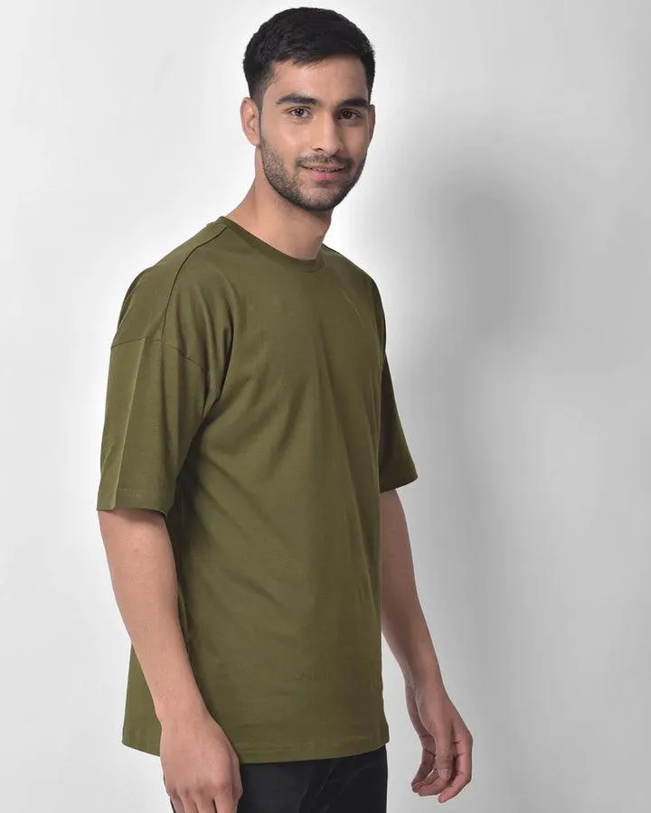 Dropshoulder Tee - Olive Green