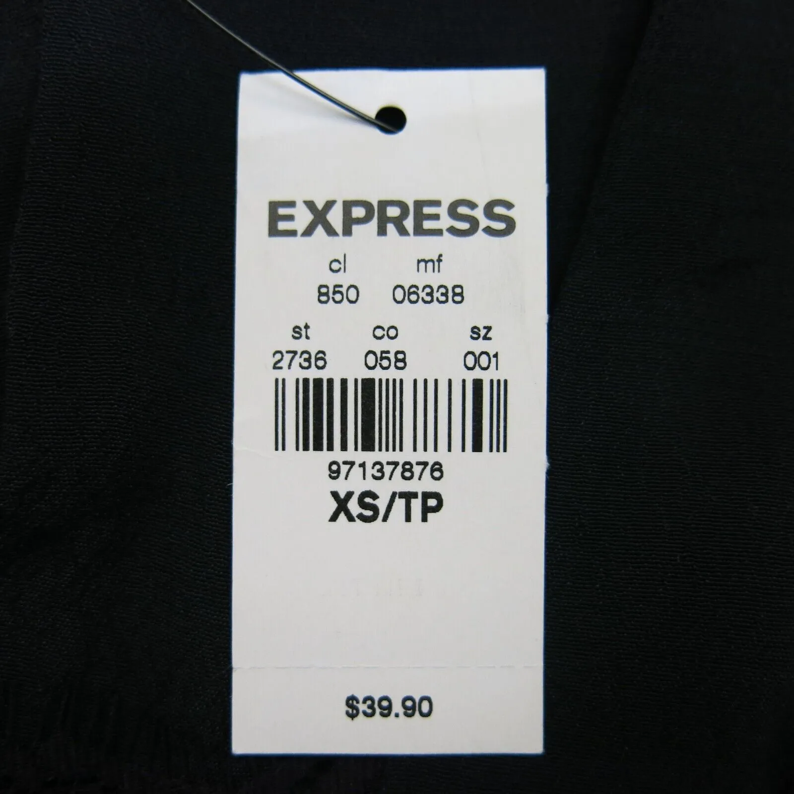 Express Womens Cocktail Cropped Blouse Top Long Sleeves Black Size XS NWT