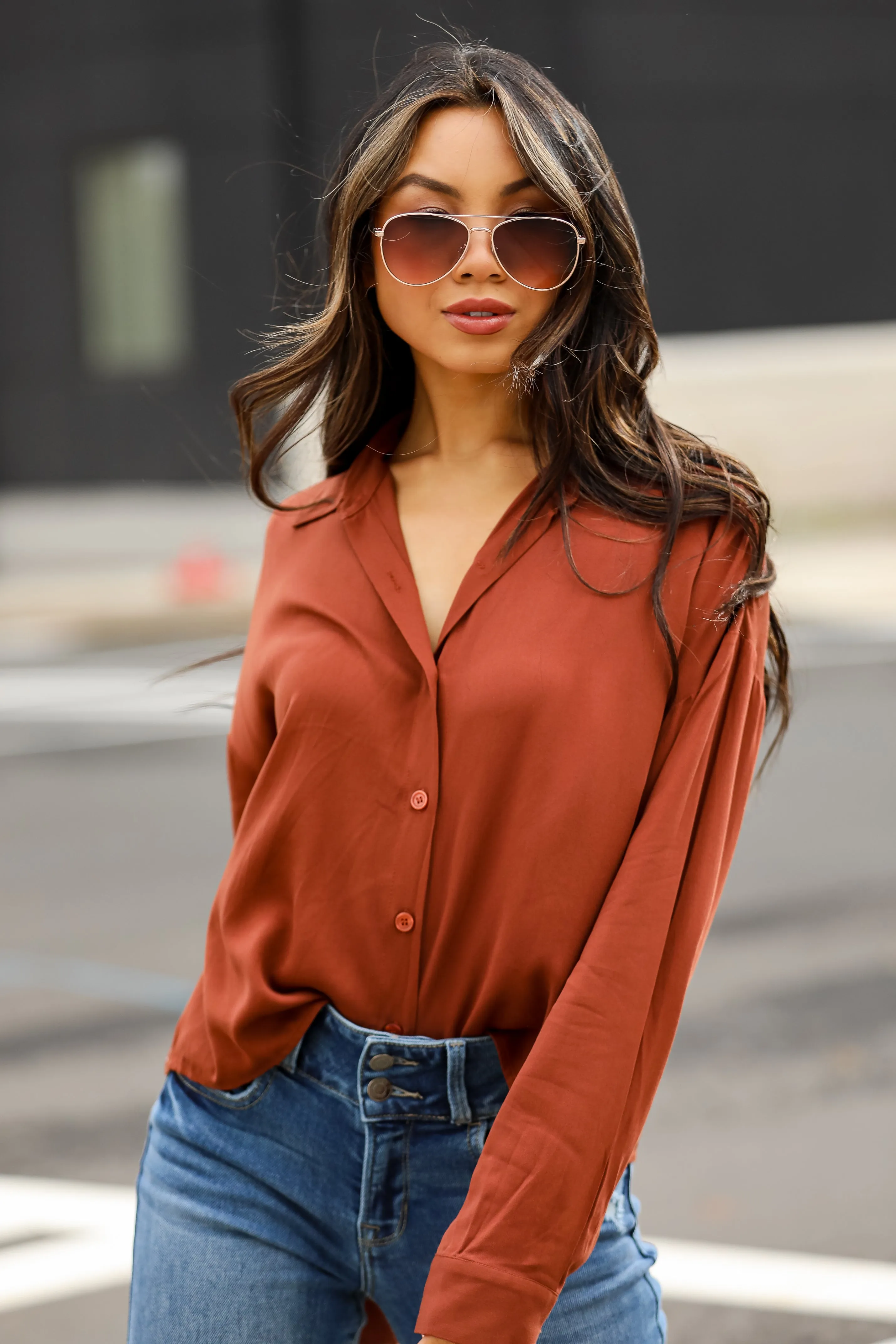 FINAL SALE - Just What I Needed Cropped Button-Up Blouse