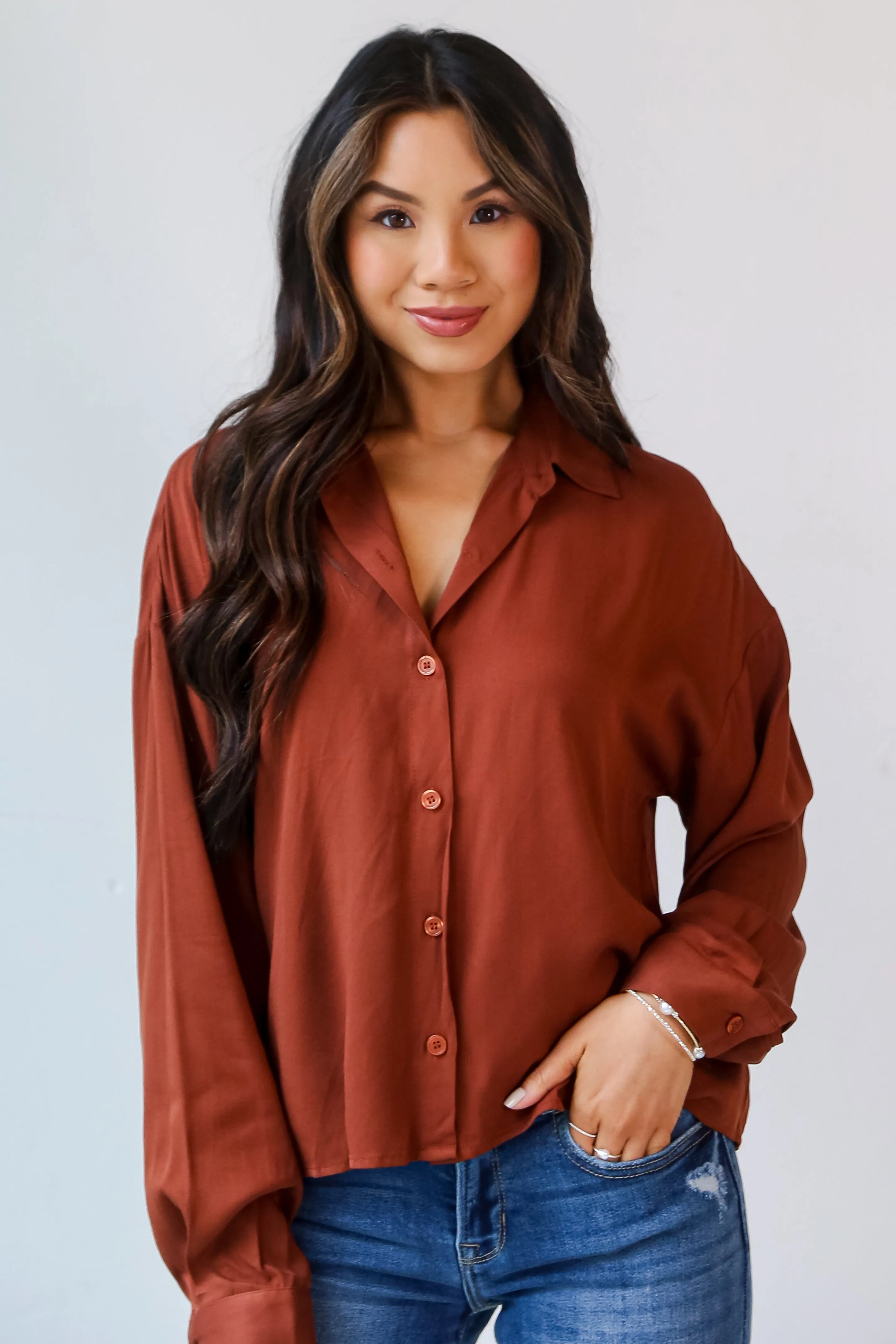 FINAL SALE - Just What I Needed Cropped Button-Up Blouse