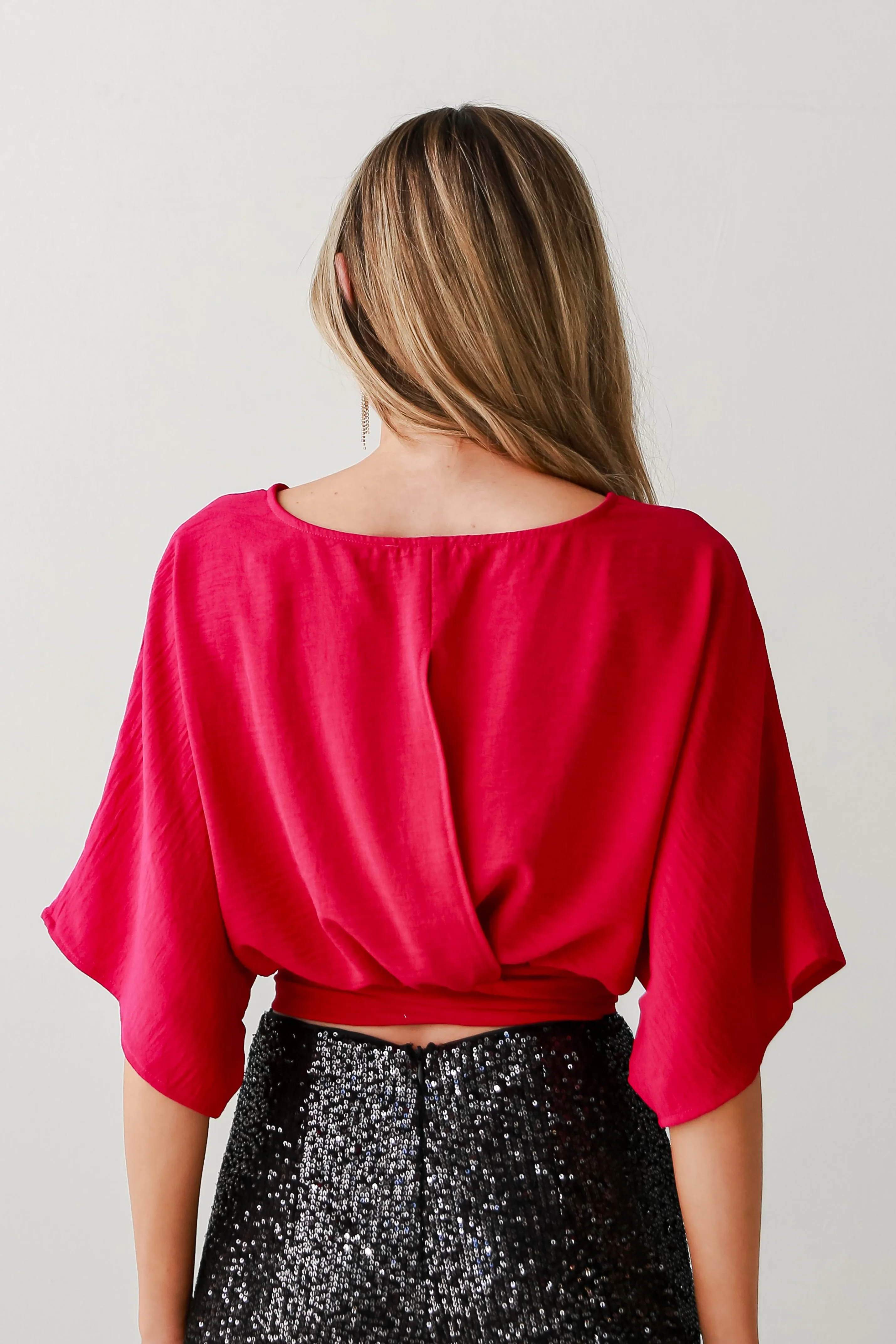 FINAL SALE - Luxe Designs Magenta Cropped Blouse