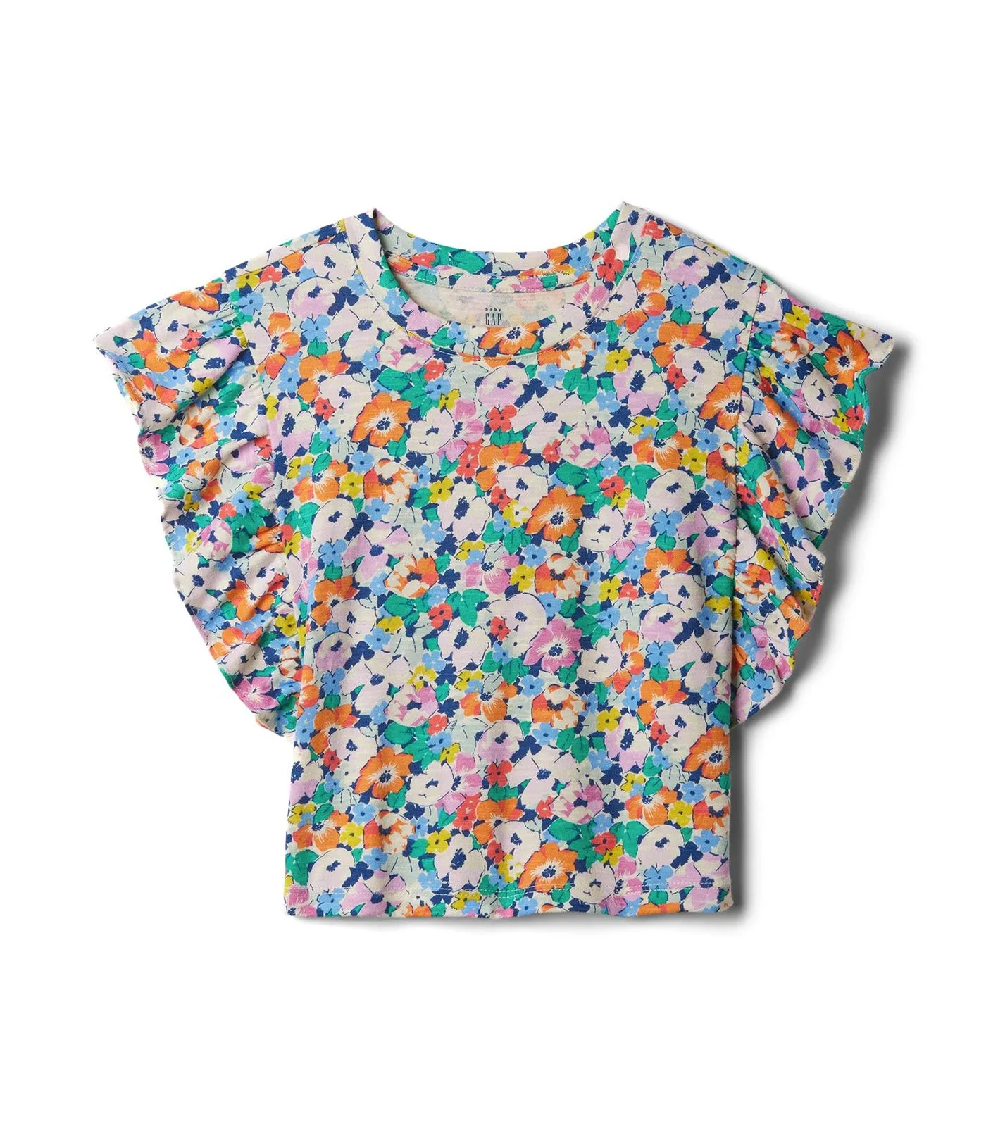 Gauze Ruffle Top Multi Floral