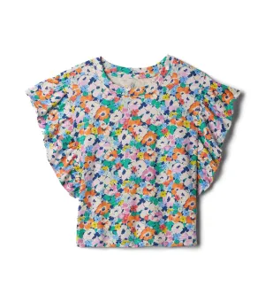 Gauze Ruffle Top Multi Floral