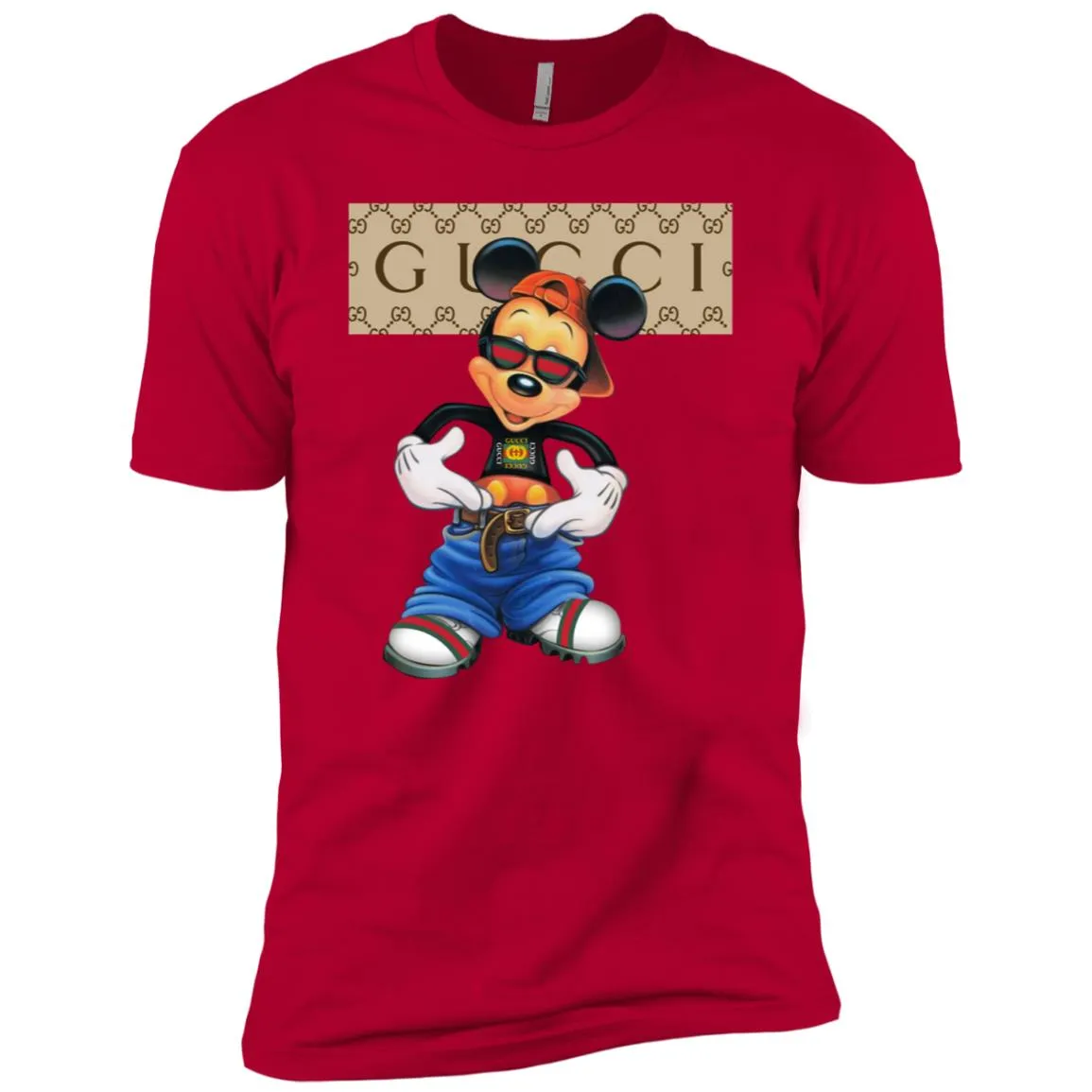 Gucci Logo Shirt Mickey Mouse T-shirt Men Short Sleeve T-Shirt