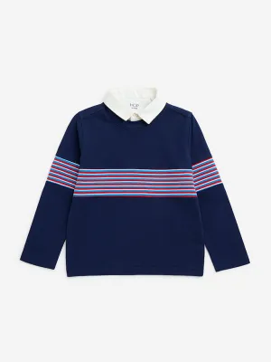 HOP Kids Navy Striped Cotton T-Shirt