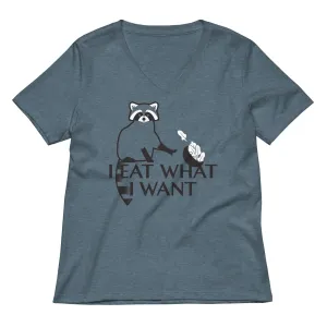 I Eat What I Want Women's V-Neck Tee