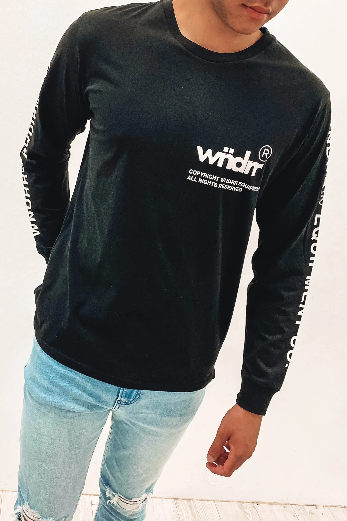 In Line Long Sleeve Tee Black