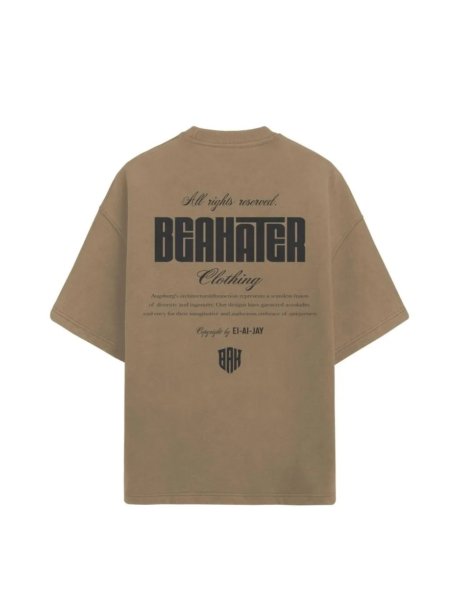 Jay Stone Beige Oversized Style T-Shirt