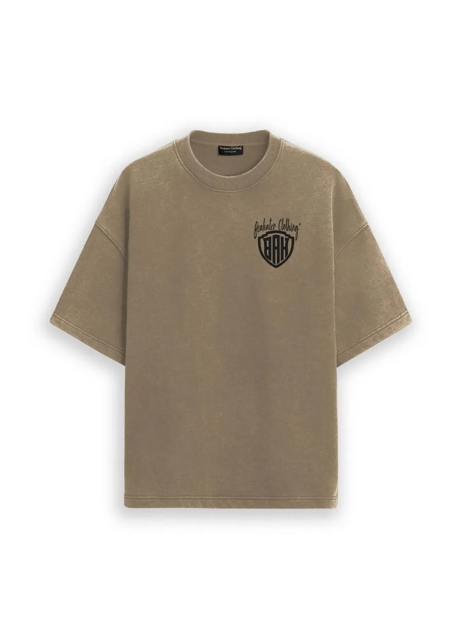 Jay Stone Beige Oversized Style T-Shirt