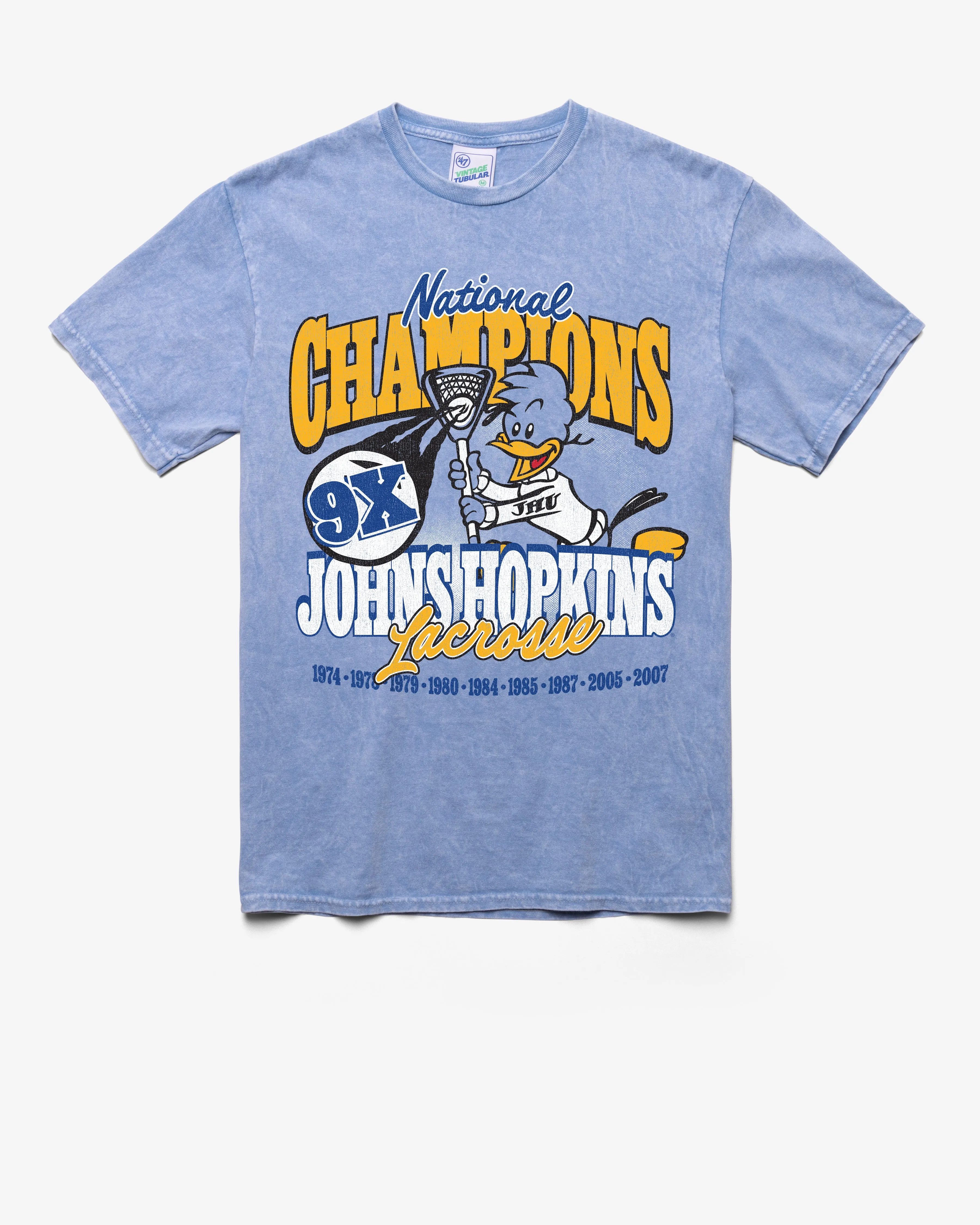 JOHNS HOPKINS BLUE JAYS PAST CHAMPS LOCKER VINTAGE '47 TUBULAR TEE