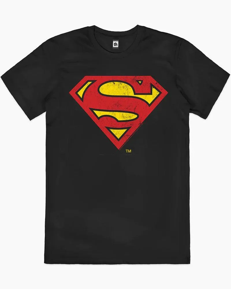 (L) SUPERMAN CLASSIC LOGO T-SHIRT