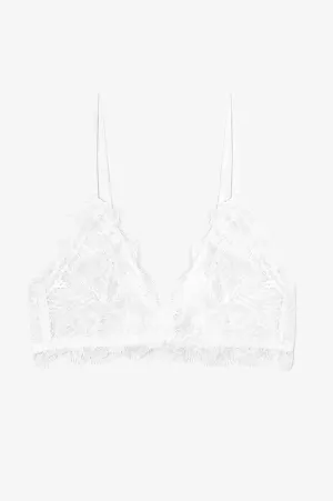 Lace Bra with Trim Ivory