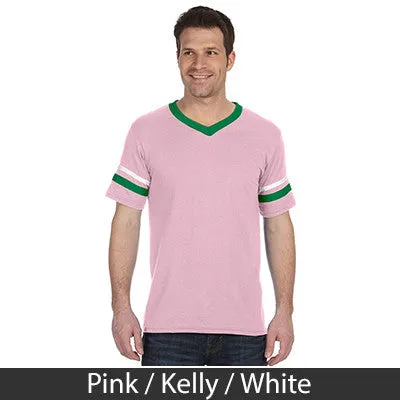 Lambda Chi Alpha V-Neck Jersey with Striped Sleeves - 360 - TWILL