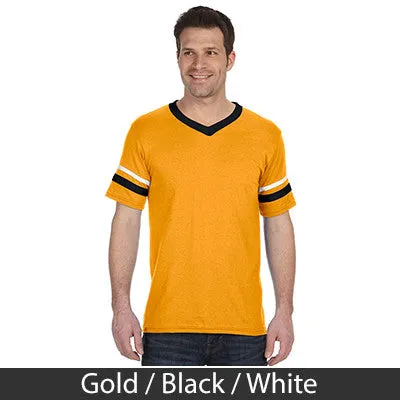 Lambda Chi Alpha V-Neck Jersey with Striped Sleeves - 360 - TWILL