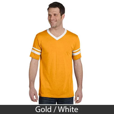 Lambda Chi Alpha V-Neck Jersey with Striped Sleeves - 360 - TWILL