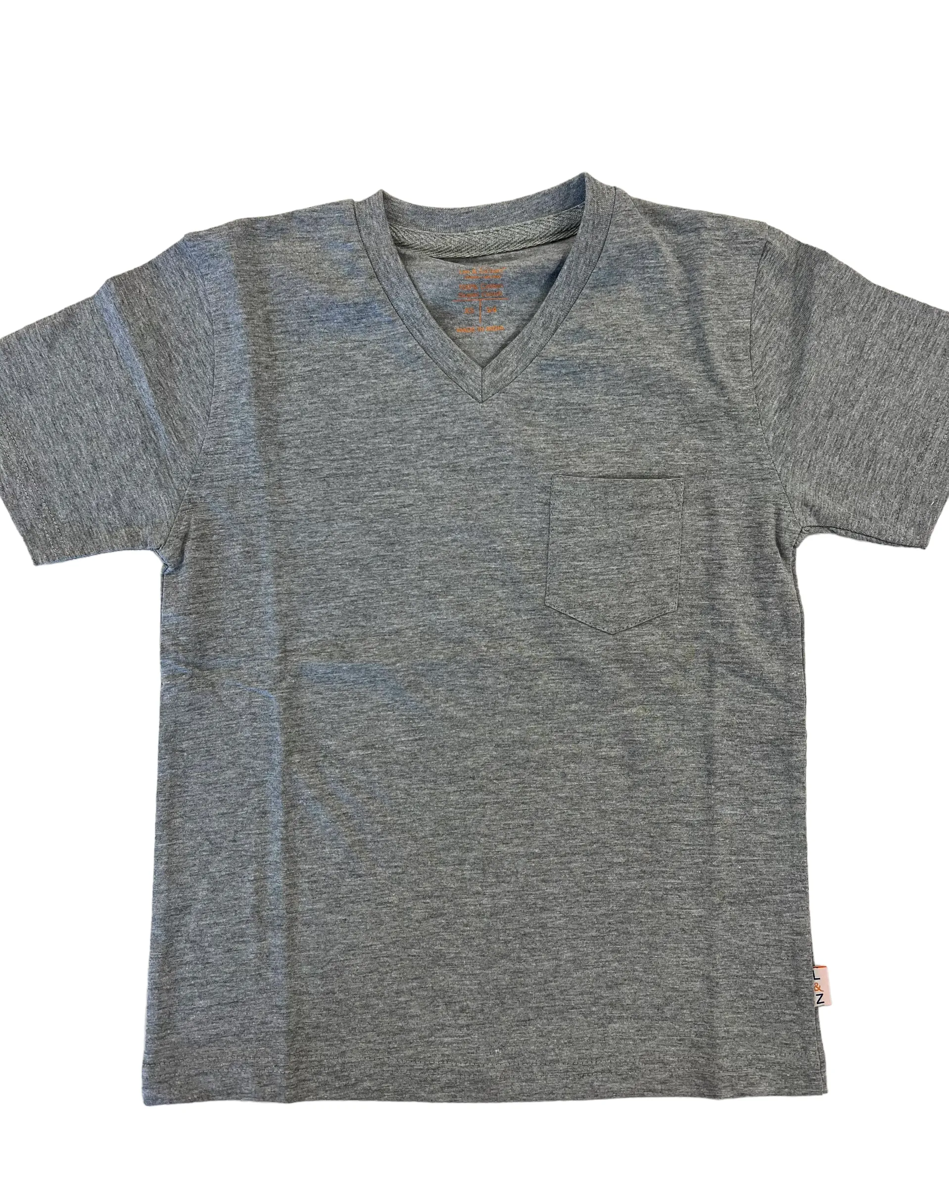 Leo And Zackary Boys Light Grey V-Neck T shirt