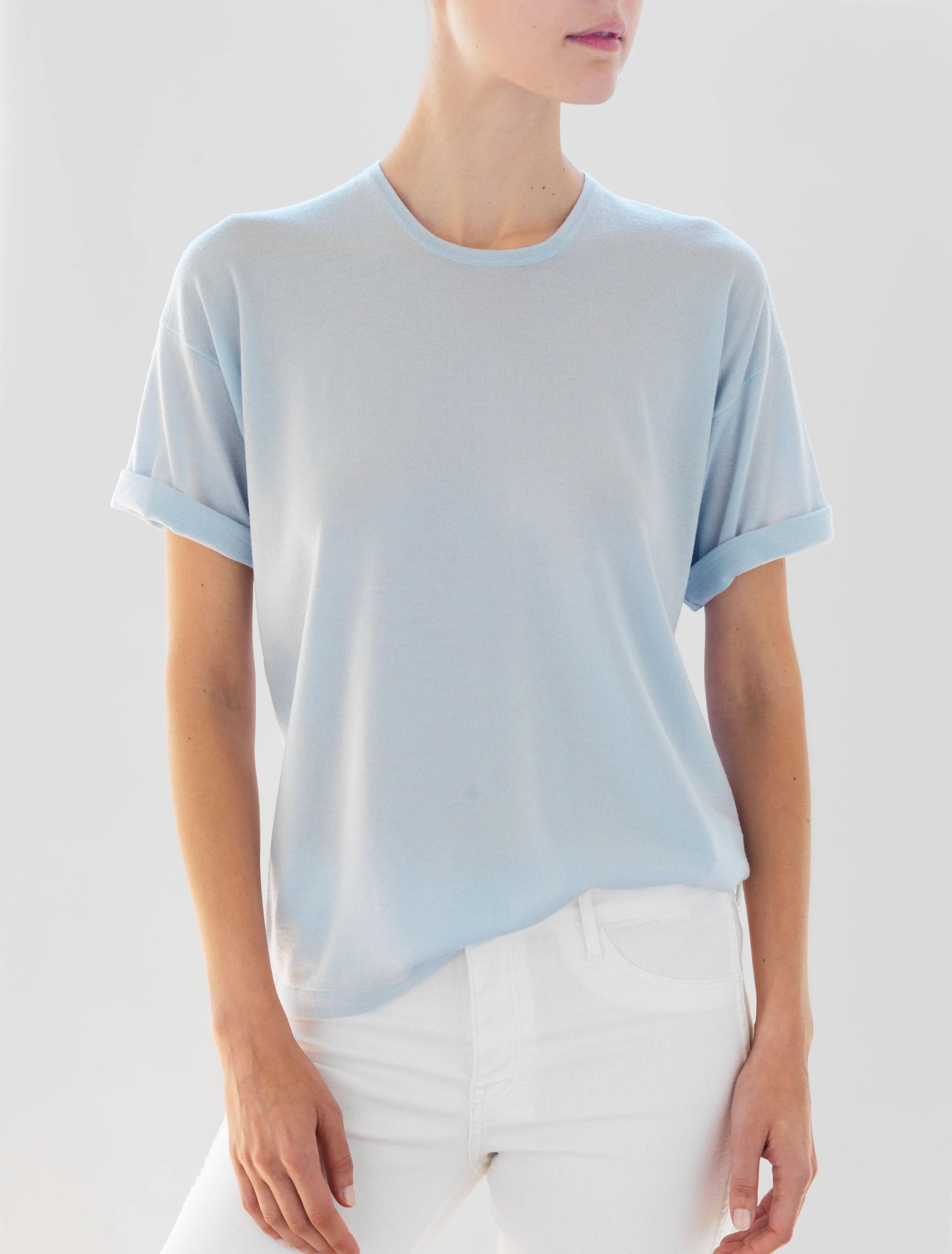 Luxo Knit T Round Neck - glacier