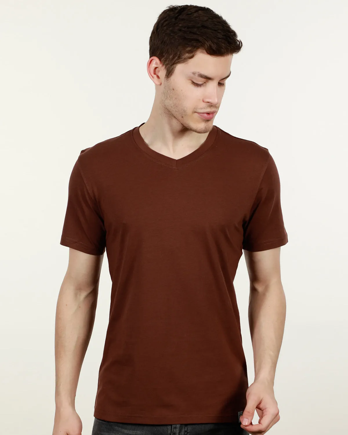 Luxury V Neck Tee brown