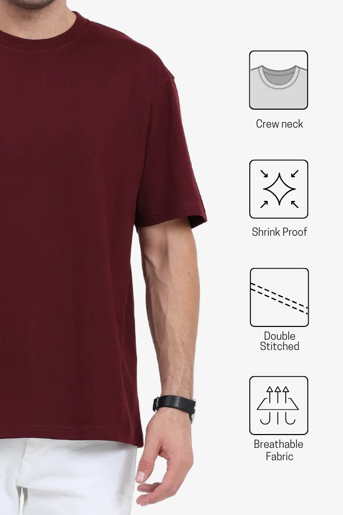 Maroon Oversized T-shirt for men