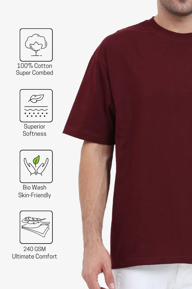 Maroon Oversized T-shirt for men