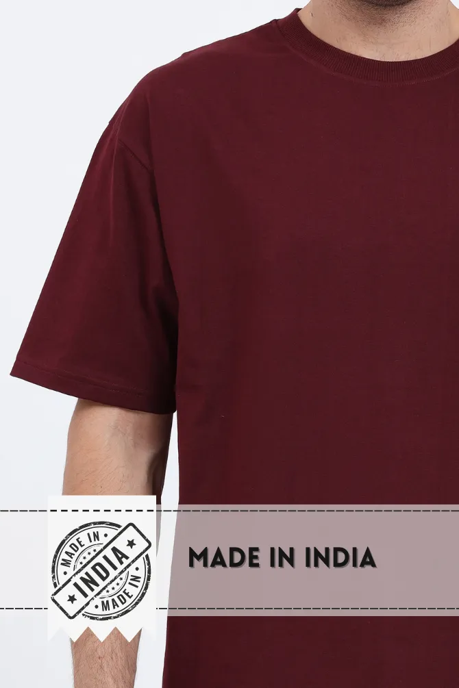 Maroon Oversized T-shirt for men