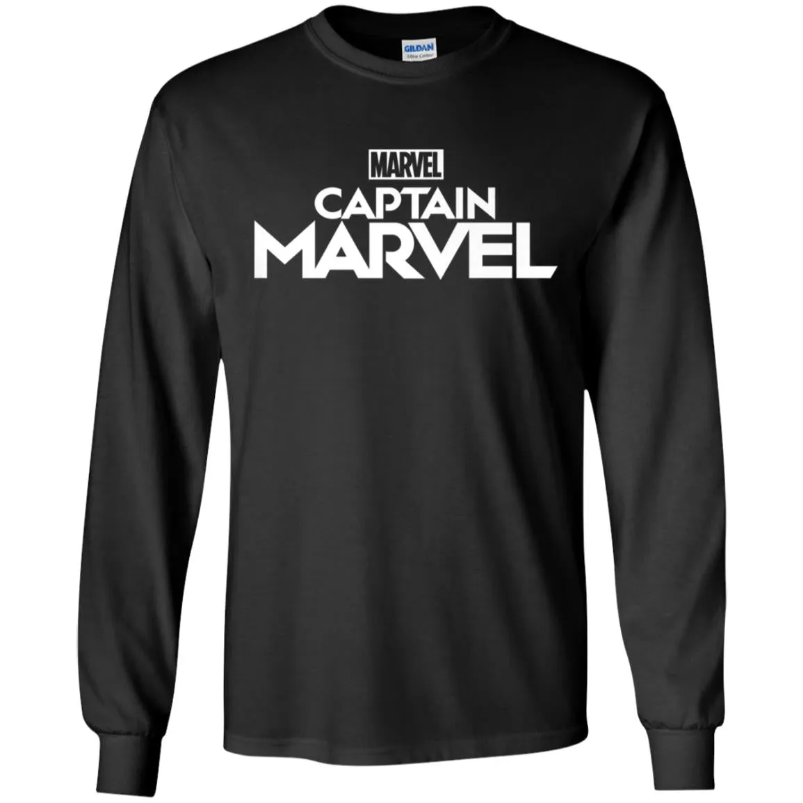 Marvel Captain Marvel Movie Logo White Men Long Sleeve Shirt