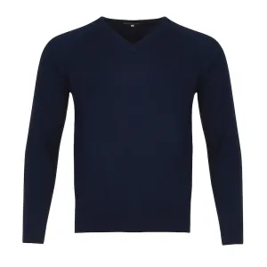 Men's Cashmere V-Neck Sweater in Navy